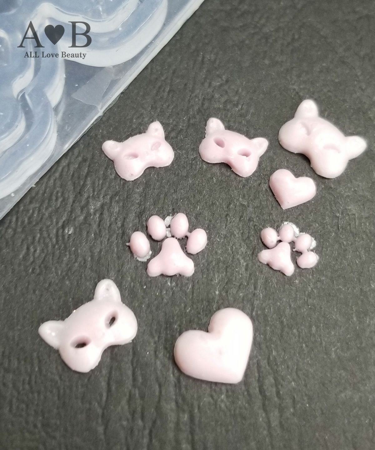 【シリコンモールド】肉球とねこちゃんのモールド