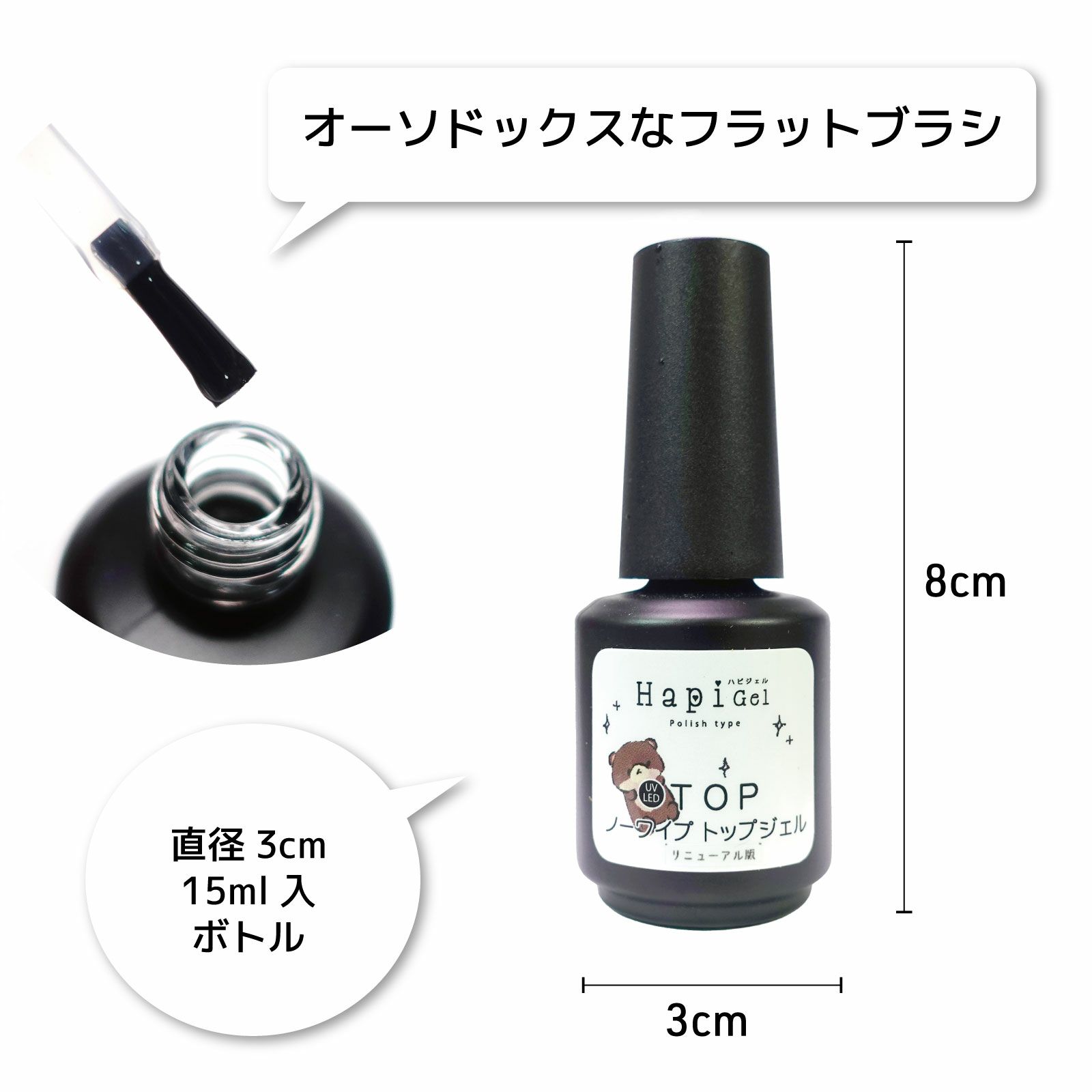 ポリッシュタイプ【リニューアル版トップジェル】[ノンワイプ