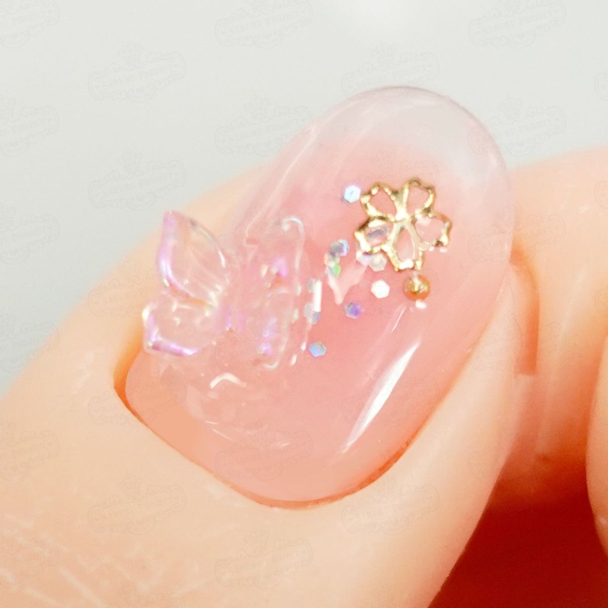 ぷっくりオーロラバタフライパーツ