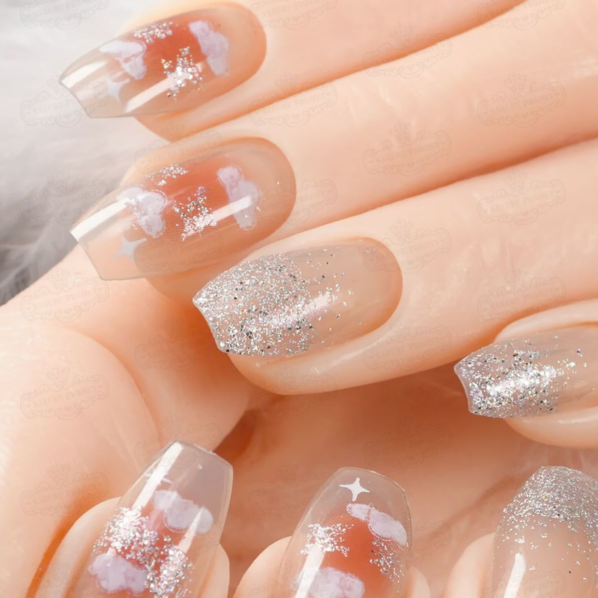 夕焼け輝き雲ネイル[デザイン済ネイルチップ]