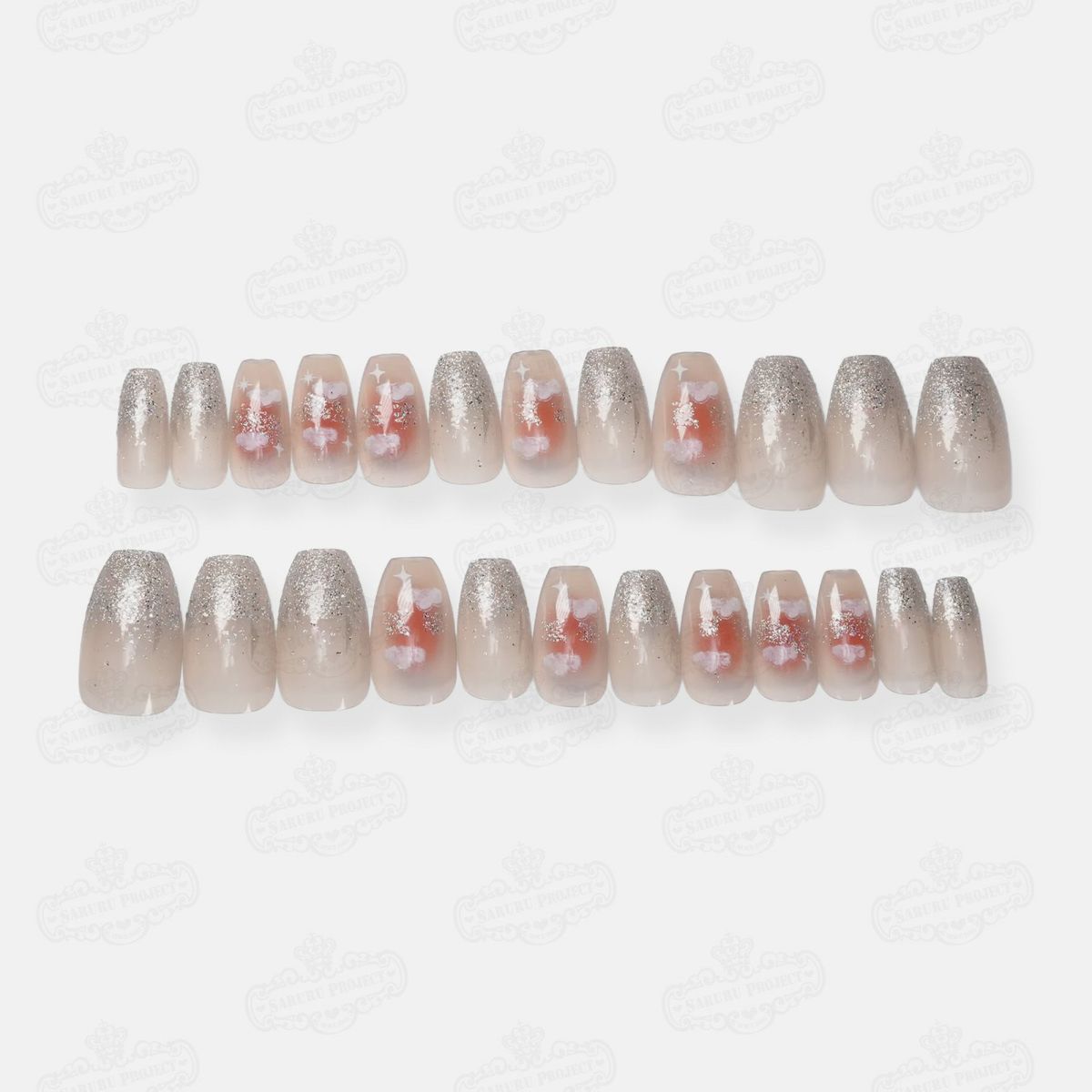 夕焼け輝き雲ネイル[デザイン済ネイルチップ]