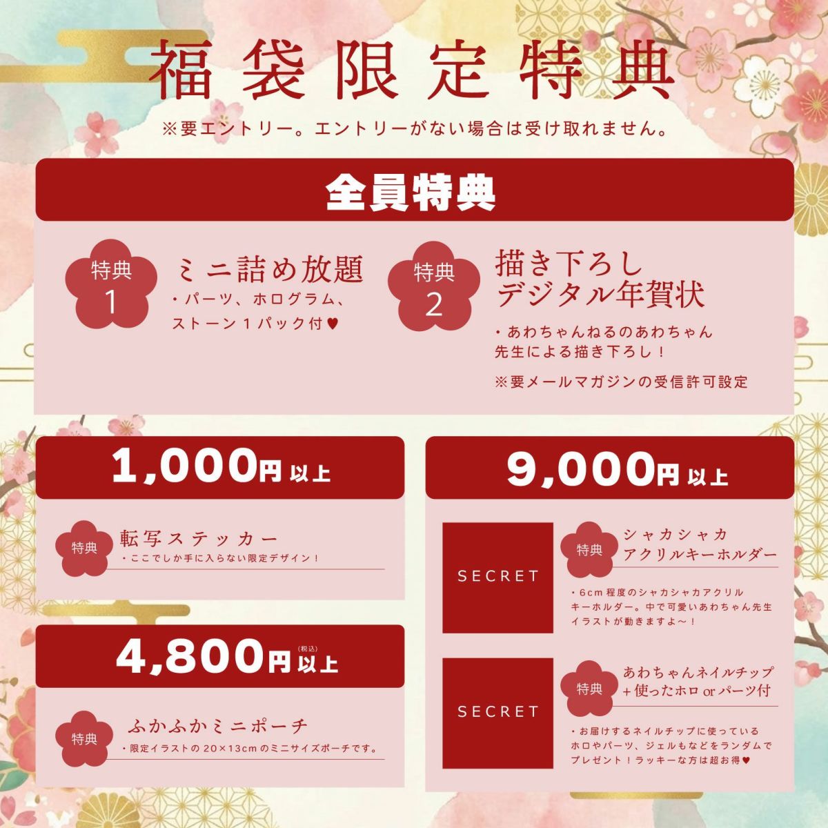 特典エントリーページ